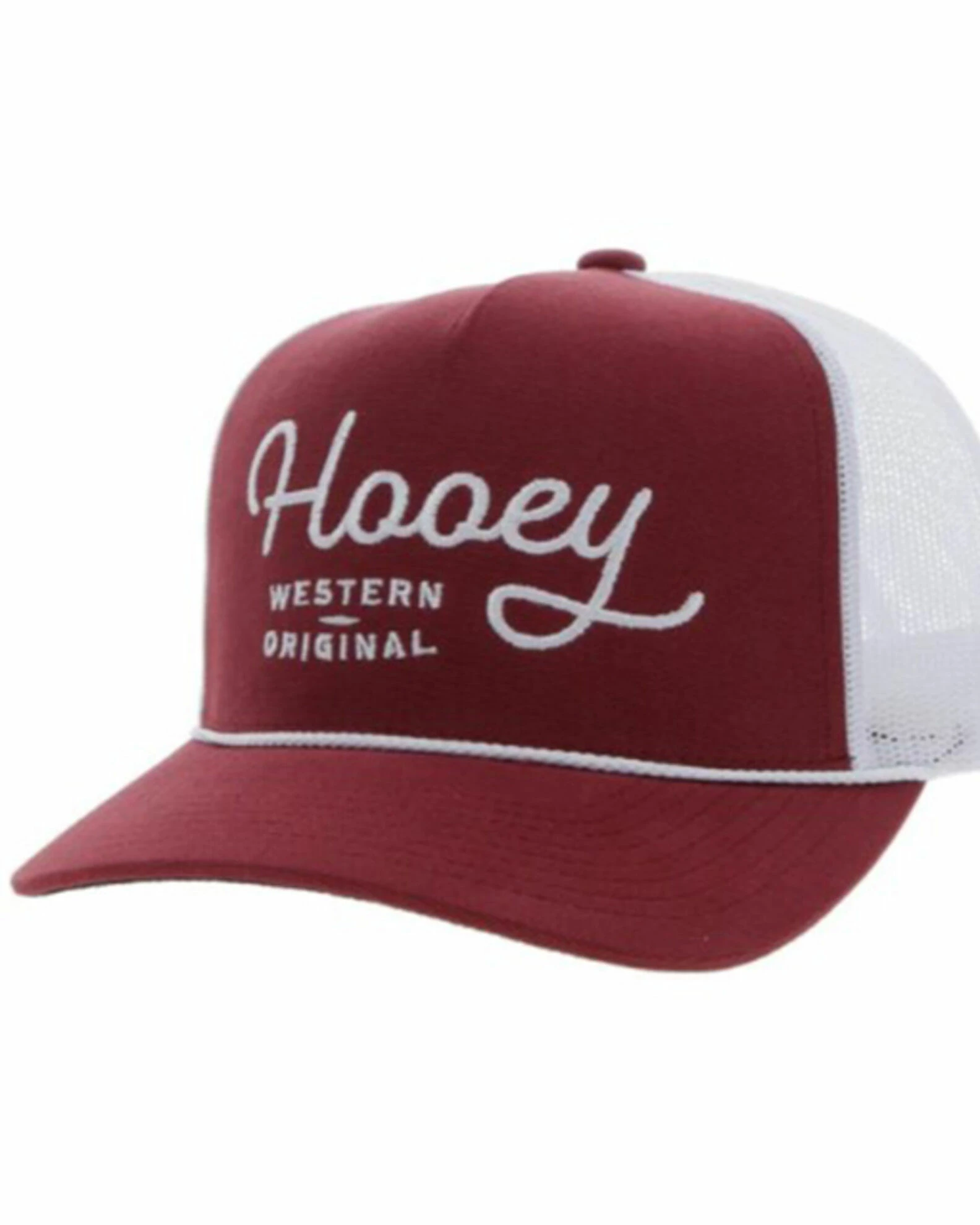 Hooey Men's OG Rope Detail Trucker Cap Burgundy 3 Hooey Men's OG Rope Detail Trucker Cap Burgundy