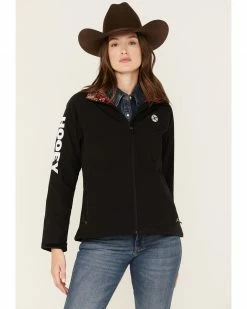 Hooey Women's Floral Print Lined Softshell Jacket Black