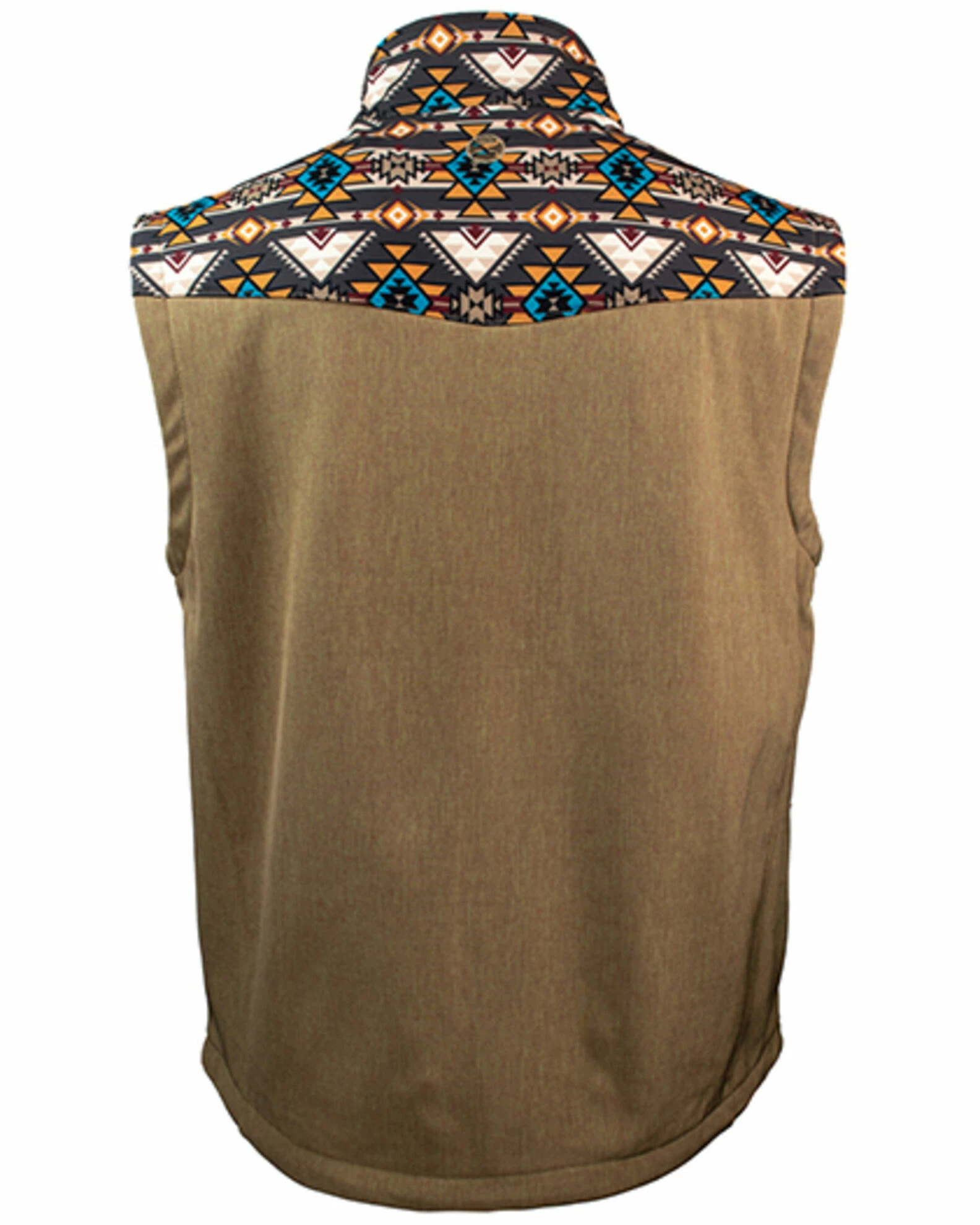 Hooey Boys' Tan Southwest Color Block Softshell Vest 4 Hooey Boys' Tan Southwest Color Block Softshell Vest - Image 2