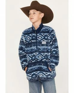 Hooey Navy Southwest Fleece Pullover Jacket For Boys'