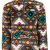 Hooey Boys' Southwestern Print Quarter-Zip Fleece Pullover Brown -Hooey Shop 2000376327 200 P1