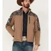 HOOey Men's Southwestern Color-Block Print Zip-Front Softshell Jacket  Tan -Hooey Shop 2000376725 280 P1