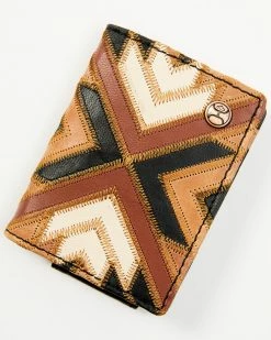 Hooey Men's Patchwork Bi-Fold Money Clip Wallet