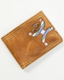 Hooey Men's Logo Front Pocket Bi-Fold Wallet Brown