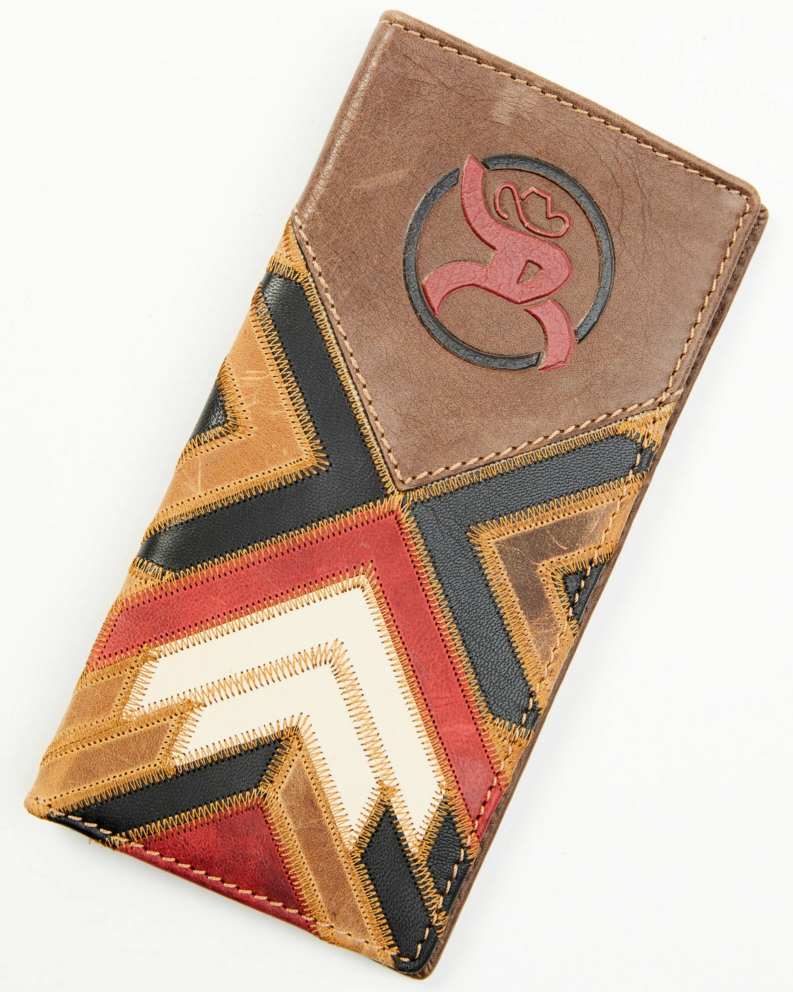Hooey Men's Brown Patchwork Overlay Rodeo Wallet 3 Hooey Men's Brown Patchwork Overlay Rodeo Wallet