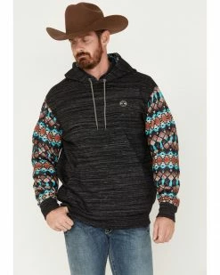 Hooey Men's Space Dye Southwestern Sleeve Hooded Sweatshirt Charcoal -Hooey Shop 2000378988 022 P1 1