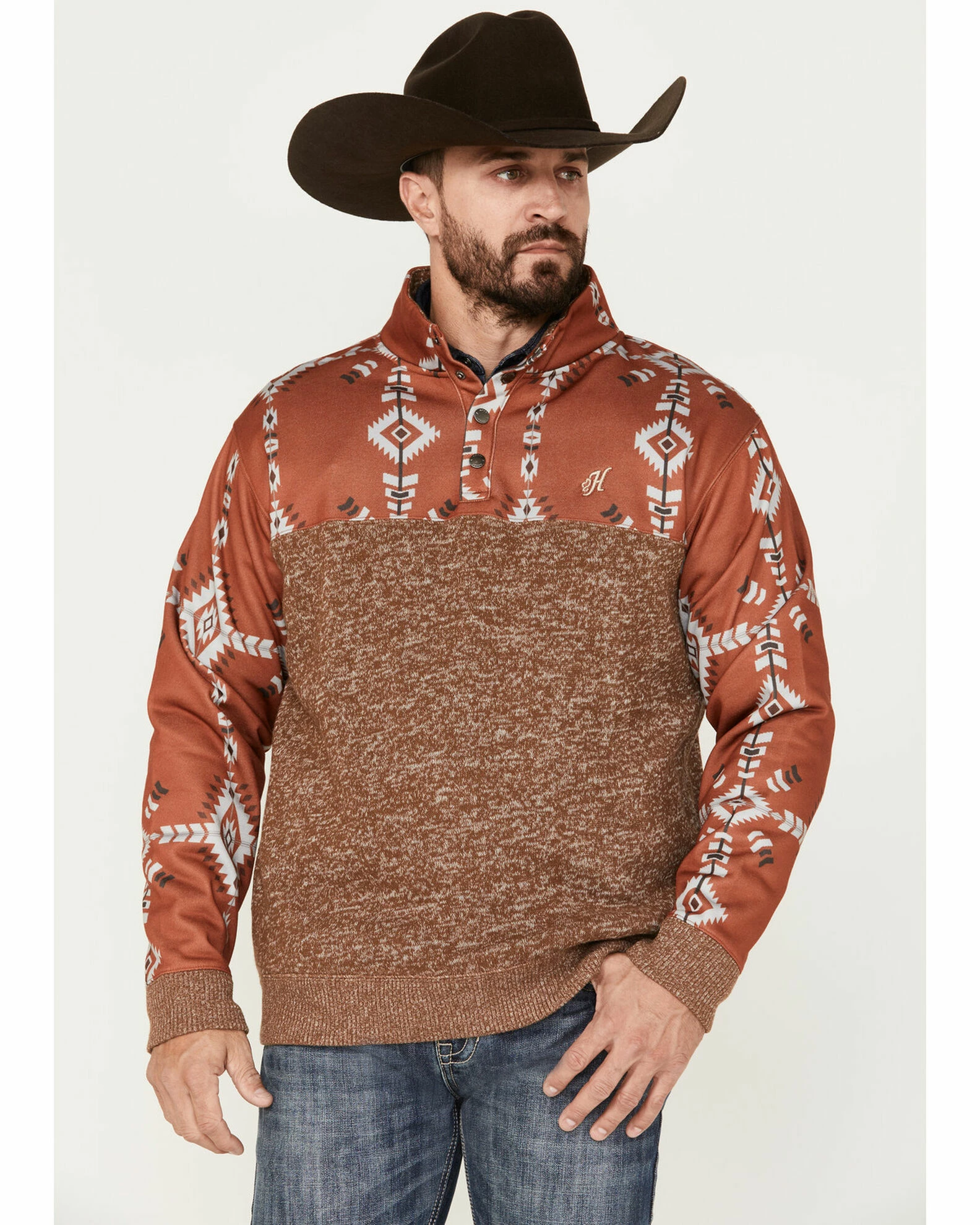 Hooey Men's Stevie Southwestern Print Sweatshirt 3 Hooey Men's Stevie Southwestern Print Sweatshirt